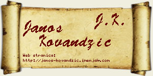 Janoš Kovandžić vizit kartica